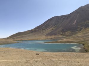 Lake close to the Lenin Peak